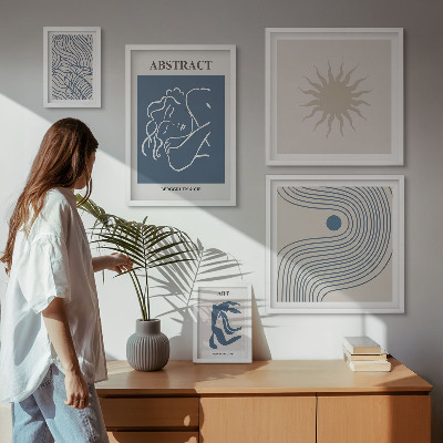 Wanddecoratie compositie Stijlvolle abstracte geometrie