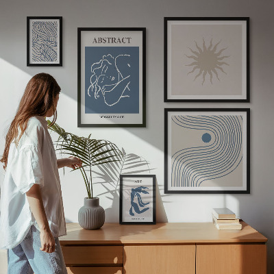 Wanddecoratie compositie Stijlvolle abstracte geometrie