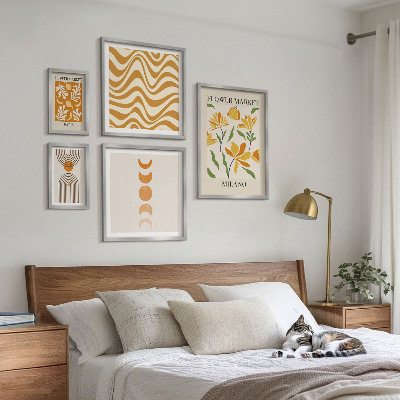 Moderne schilderijen set Stijlvolle bloemdecoraties