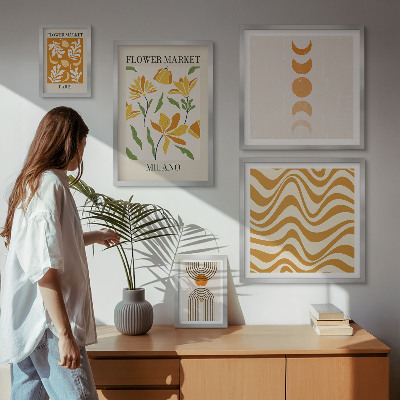 Moderne schilderijen set Stijlvolle bloemdecoraties