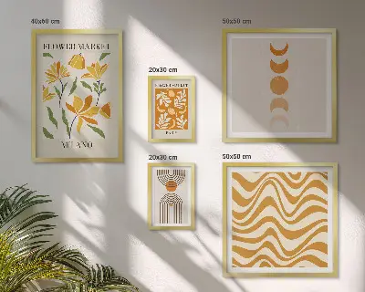 Moderne schilderijen set met stijlvolle bloemdecoraties