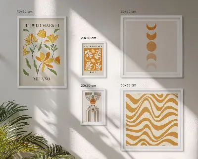 Moderne schilderijen set met stijlvolle bloemdecoraties