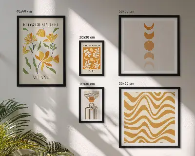 Moderne schilderijen set met stijlvolle bloemdecoraties