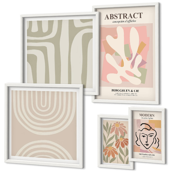 Gallery wall Stijlvolle abstracte planten