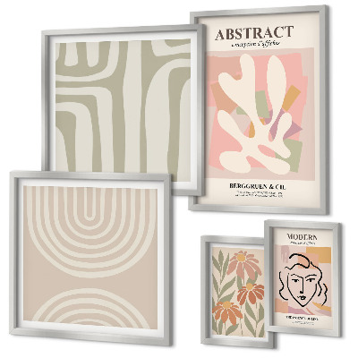Gallery wall Stijlvolle abstracte planten