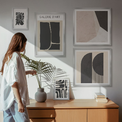 Wanddecoratie compositie Stijlvolle minimalistische graphics