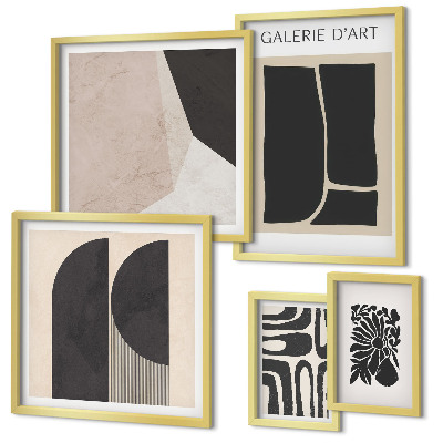 Wanddecoratie compositie Stijlvolle minimalistische graphics