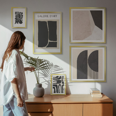 Wanddecoratie compositie Stijlvolle minimalistische graphics