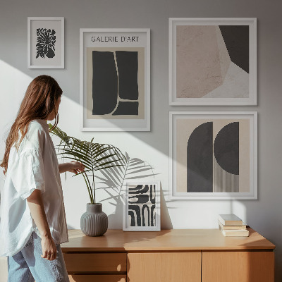 Wanddecoratie compositie Stijlvolle minimalistische graphics