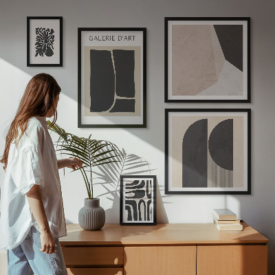 Wanddecoratie compositie Stijlvolle minimalistische graphics
