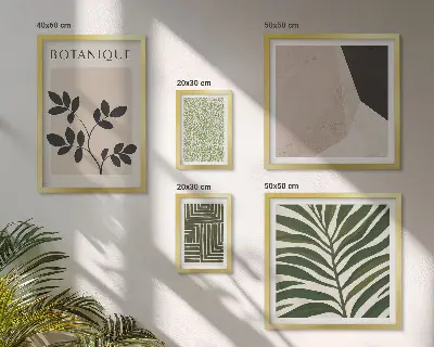 Set van moderne schilderijen met plantinspiraties