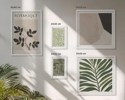 Set van moderne schilderijen met plantinspiraties