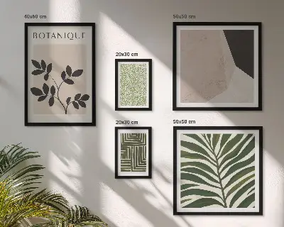 Set van moderne schilderijen met plantinspiraties