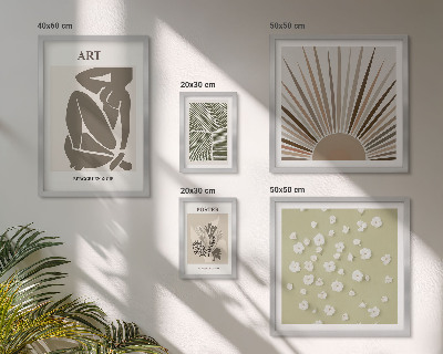 Gallery wall Stijlvolle abstracte plantenafbeeldingen