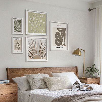 Gallery wall Stijlvolle abstracte plantenafbeeldingen