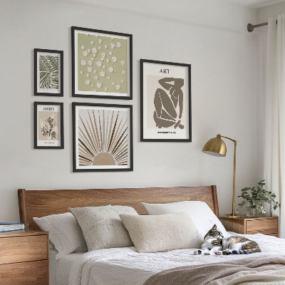 Gallery wall Stijlvolle abstracte plantenafbeeldingen