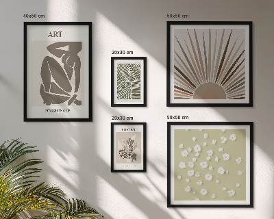 Gallery wall Stijlvolle abstracte plantenafbeeldingen