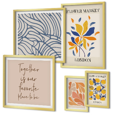 Wanddecoratie compositie Bloemmotieven, Londense inscripties