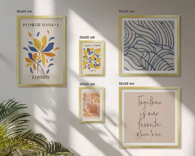 Wanddecoratie met compositie bloemmotieven en Londense inscripties
