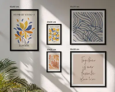 Wanddecoratie met compositie bloemmotieven en Londense inscripties