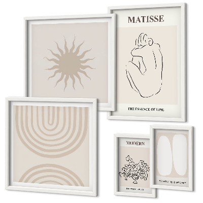 Moderne schilderijen set Minimalistische kunstlijnen