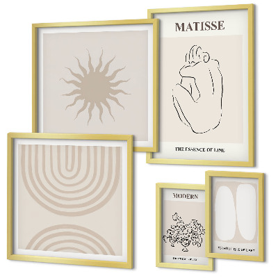 Moderne schilderijen set Minimalistische kunstlijnen