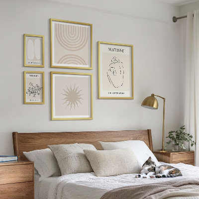 Moderne schilderijen set Minimalistische kunstlijnen