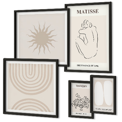 Moderne schilderijen set Minimalistische kunstlijnen