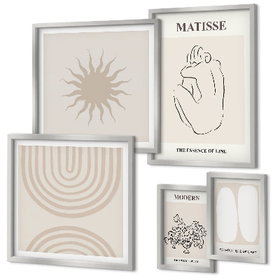 Moderne schilderijen set Minimalistische kunstlijnen