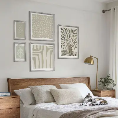 Wanddecoratie met plantenpatronen scandinavische compositie