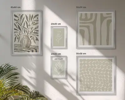 Wanddecoratie met plantenpatronen scandinavische compositie