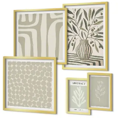 Wanddecoratie met plantenpatronen scandinavische compositie