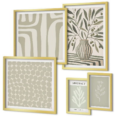 Wanddecoratie compositie Scandinavische plantenpatronen