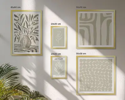 Wanddecoratie met plantenpatronen scandinavische compositie