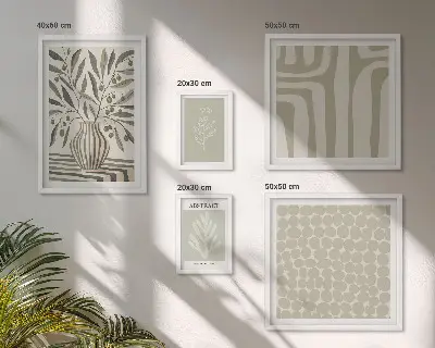 Wanddecoratie met plantenpatronen scandinavische compositie