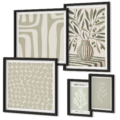 Wanddecoratie compositie Scandinavische plantenpatronen