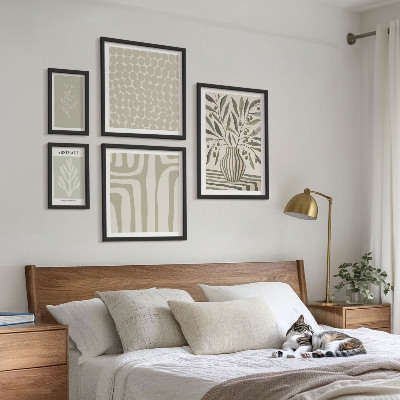 Wanddecoratie compositie Scandinavische plantenpatronen