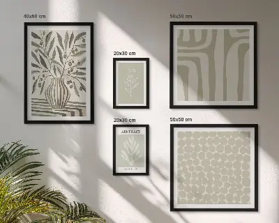 Wanddecoratie met plantenpatronen scandinavische compositie