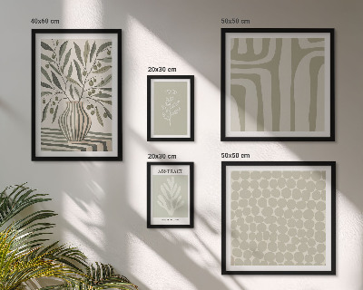 Wanddecoratie compositie Scandinavische plantenpatronen