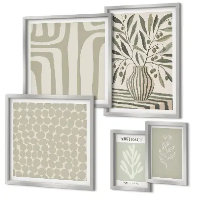 Wanddecoratie met plantenpatronen scandinavische compositie