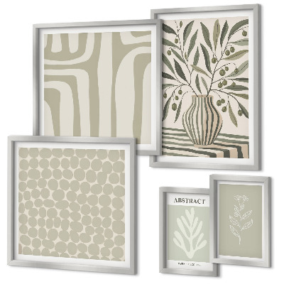 Wanddecoratie compositie Scandinavische plantenpatronen