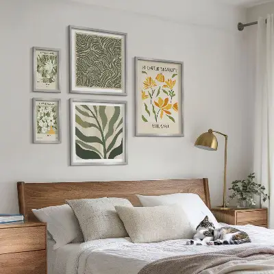 Moderne schilderijenset met plantmotieven