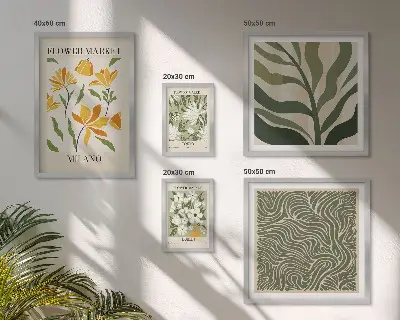 Moderne schilderijenset met plantmotieven