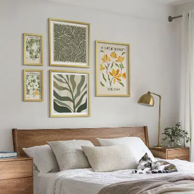 Moderne schilderijenset met plantmotieven