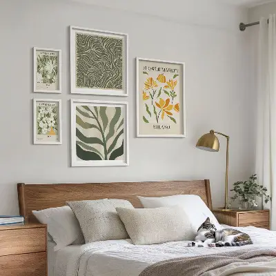 Moderne schilderijenset met plantmotieven