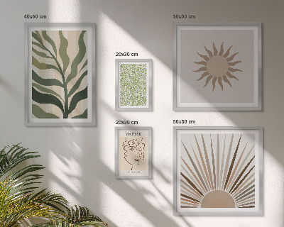 Gallery wall Stijlvolle abstracte plantenafbeeldingen