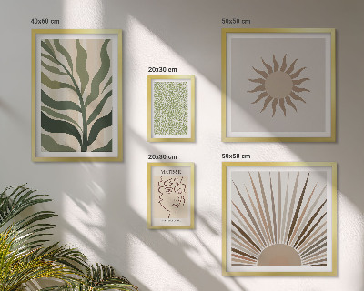 Gallery wall Stijlvolle abstracte plantenafbeeldingen