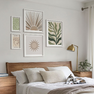 Gallery wall Stijlvolle abstracte plantenafbeeldingen