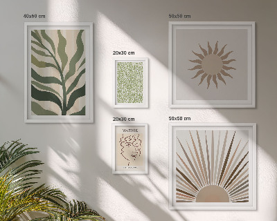 Gallery wall Stijlvolle abstracte plantenafbeeldingen