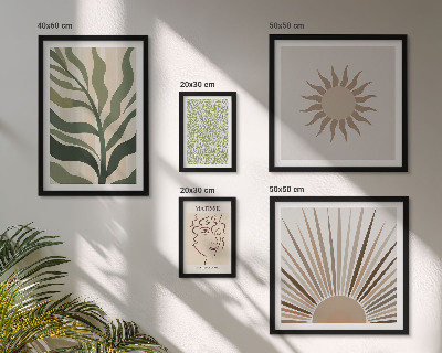 Gallery wall Stijlvolle abstracte plantenafbeeldingen